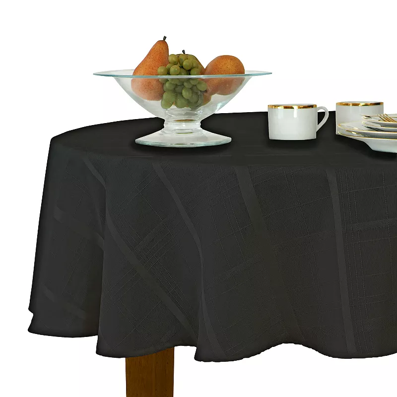 Elrene Home Fashions Elegance Plaid Jacquard Oval Tablecloth