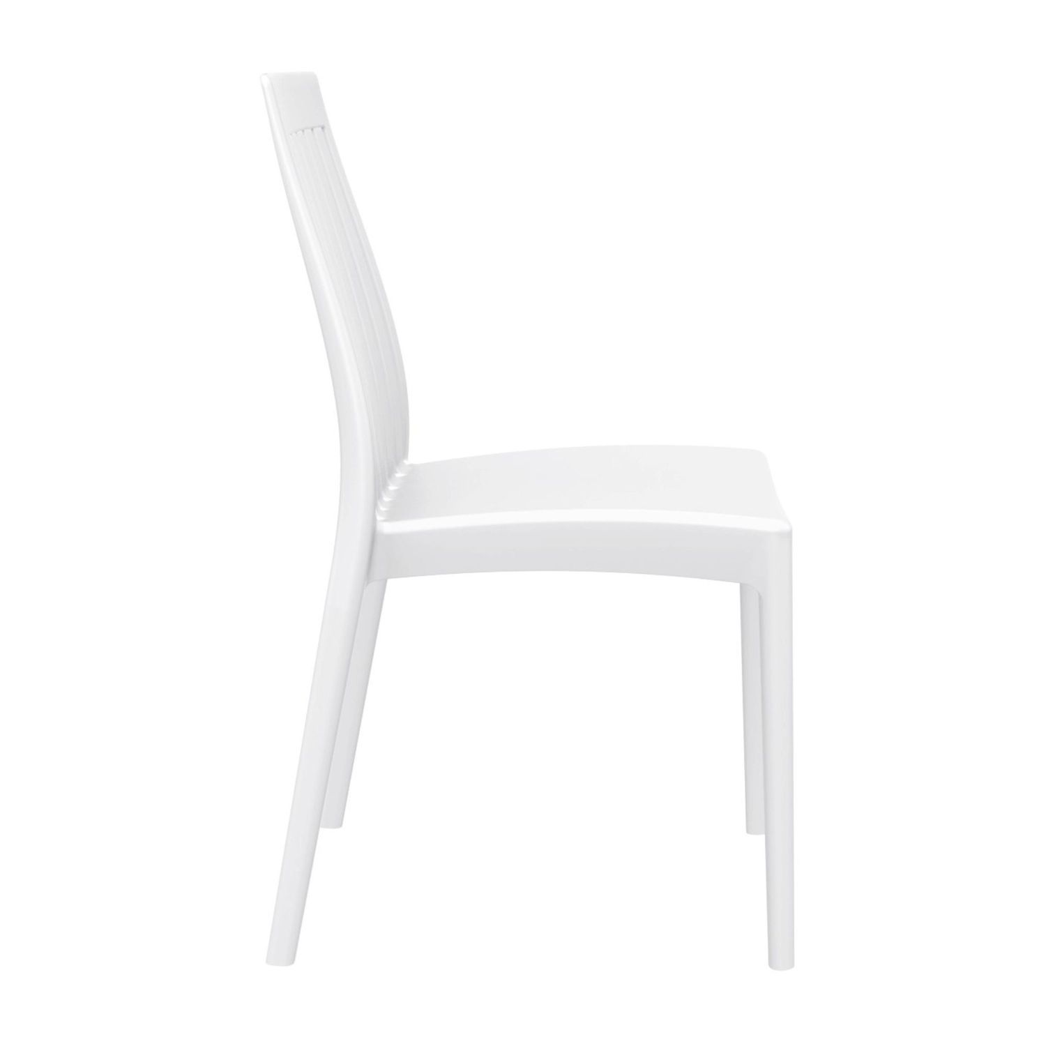 35 White High Back Stackable Outdoor Patio Dining Chair