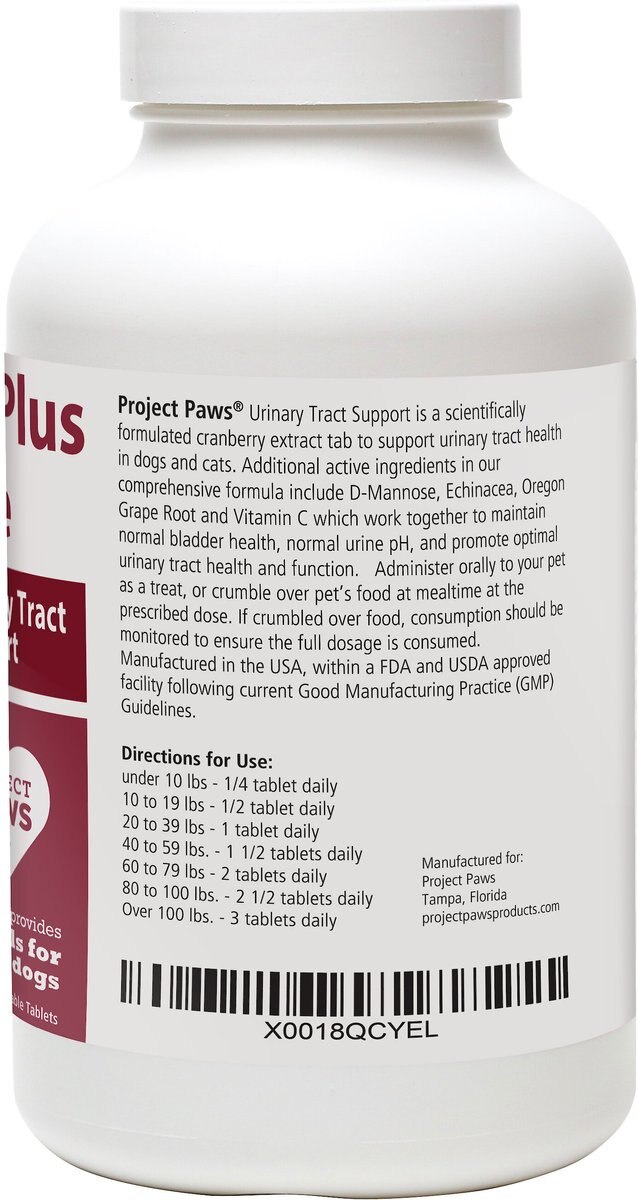 Project Paws Cranberry Plus D-Mannose Urinary Tract Support Chewable Dog Supplement