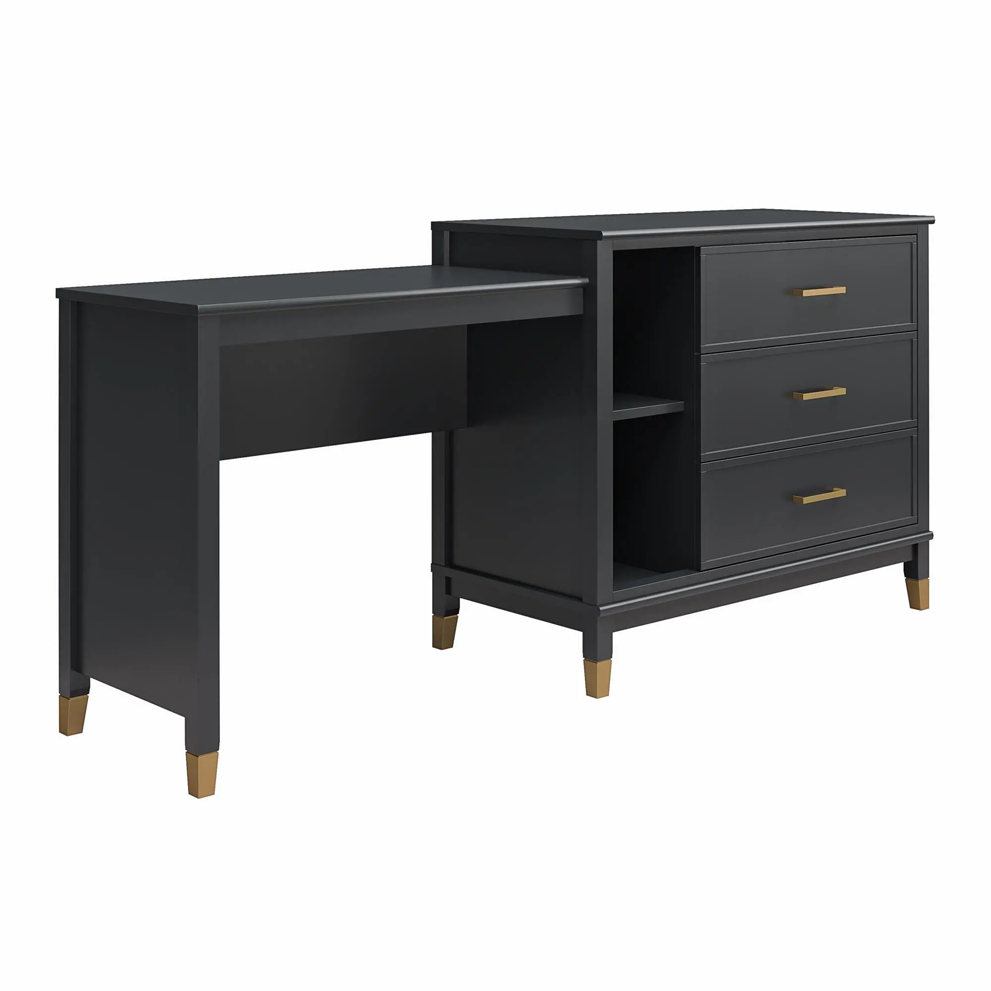 Westerleigh Black 3 in 1 Media Dresser