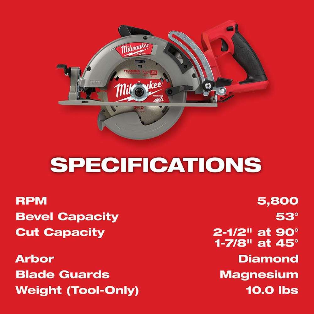 MW M18 FUEL Rear Handle 7-1/4 in. Circular Saw 2830-20 from MW