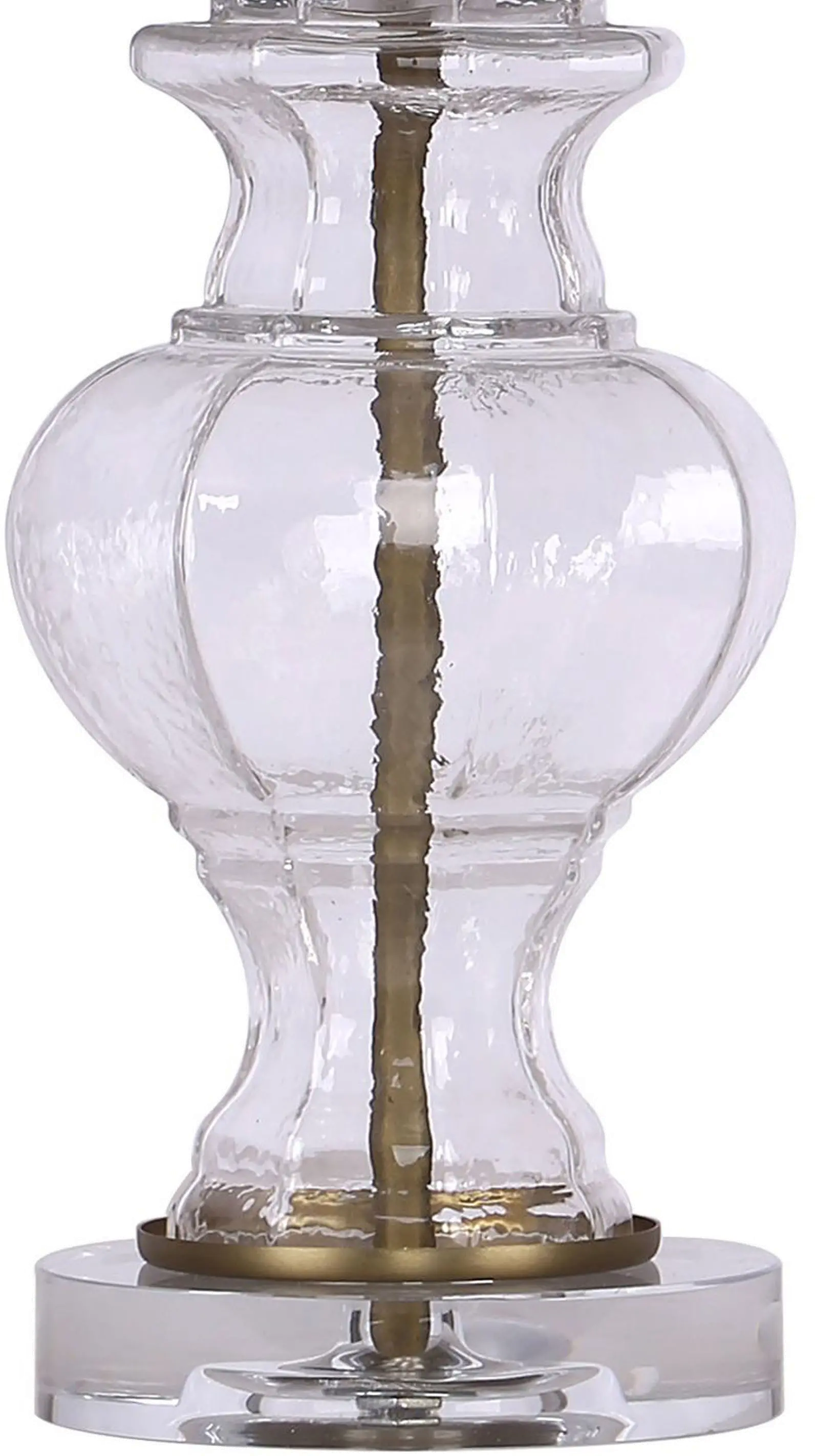 Nonna Clear Wrinkle Glass and Gold Table Lamp