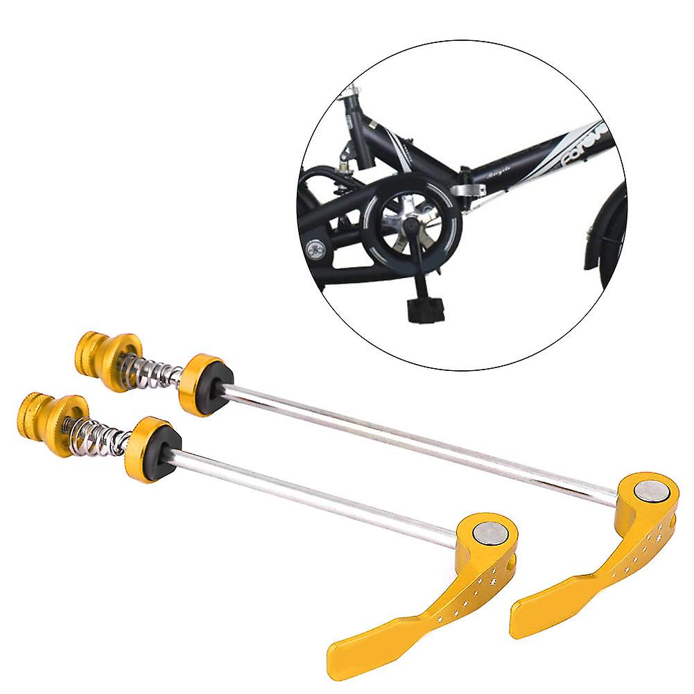 Ztto 1 Pair Mountain Bicycle Bike Drum Quick Release Lever Skewer Safety Locker (gold)