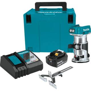 Makita 18V LXT Lithium-Ion Brushless Cordless Compact Router Fixed Base Starter Kit (5.0 Ah) XTR01T8J