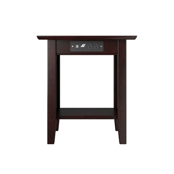 Nantucket Solid Wood End Table with USB Charger Set of 2