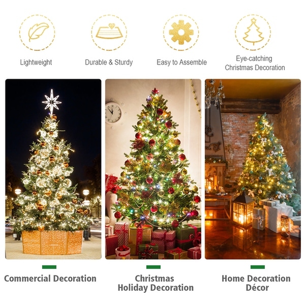 Gymax 6ft Artificial Christmas Fir Tree w/ 1250 Premium Hinged Branch