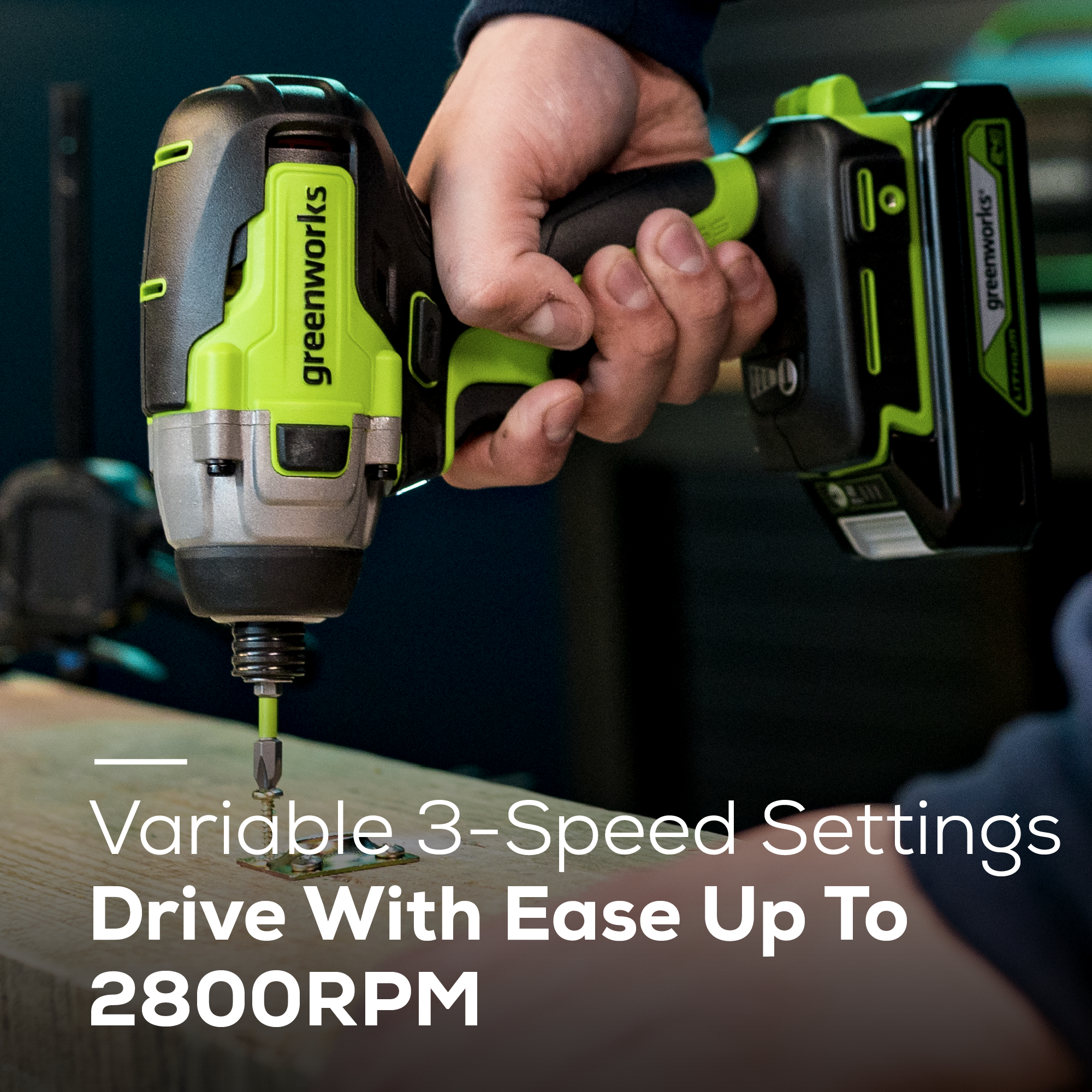 24V Impact Driver  1.5 Ah USB Batteries | Greenworks Tools