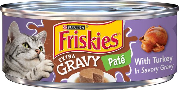 Friskies Extra Gravy Pate with Turkey in Savory Gravy Canned Cat Food