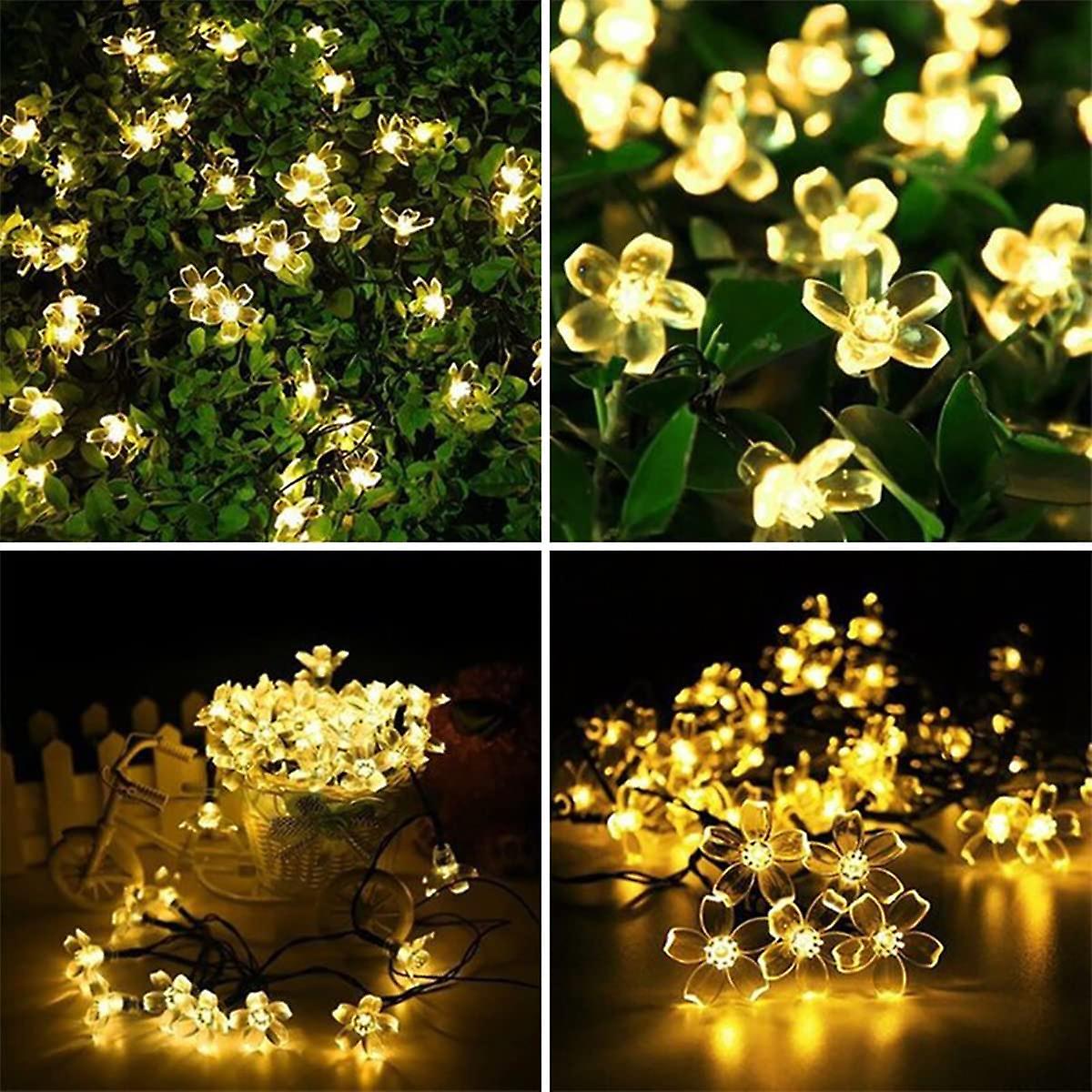 Solar String Lights 50 Led Warm White Solar String Lights Decoration Lights For Garden， Fence， Patio， Christmas Tree， Home， Lawn， Wedding， Patio， Part