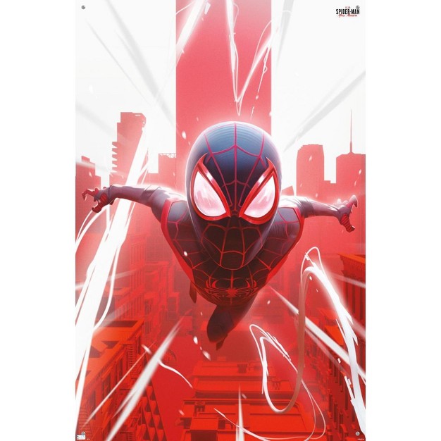 Trends International Marvel x27 s Spider man Miles Morales Falling Unframed Wall Poster Prints