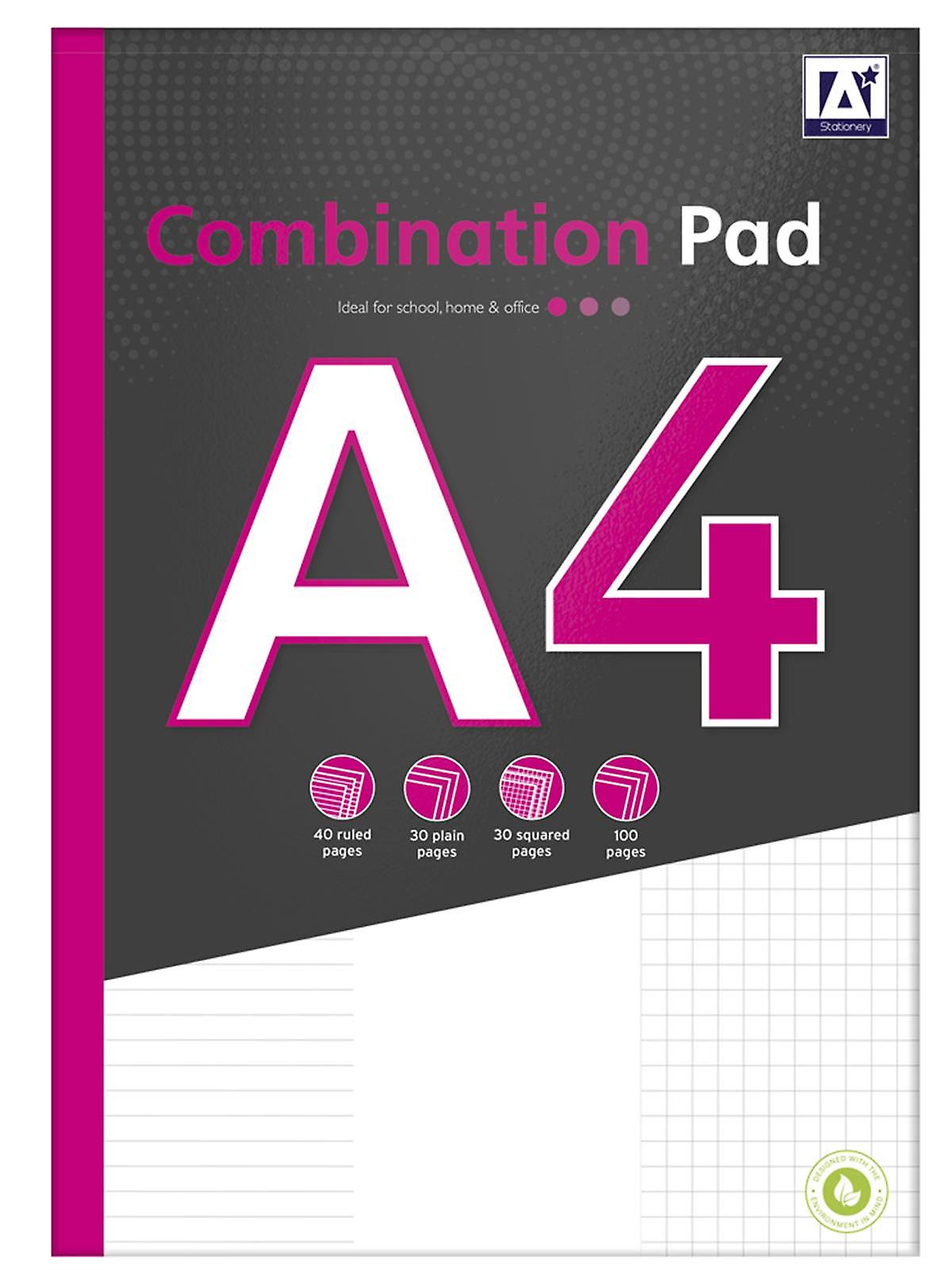 A4 Ruled White Paper Comination Notepad 100 Sheets