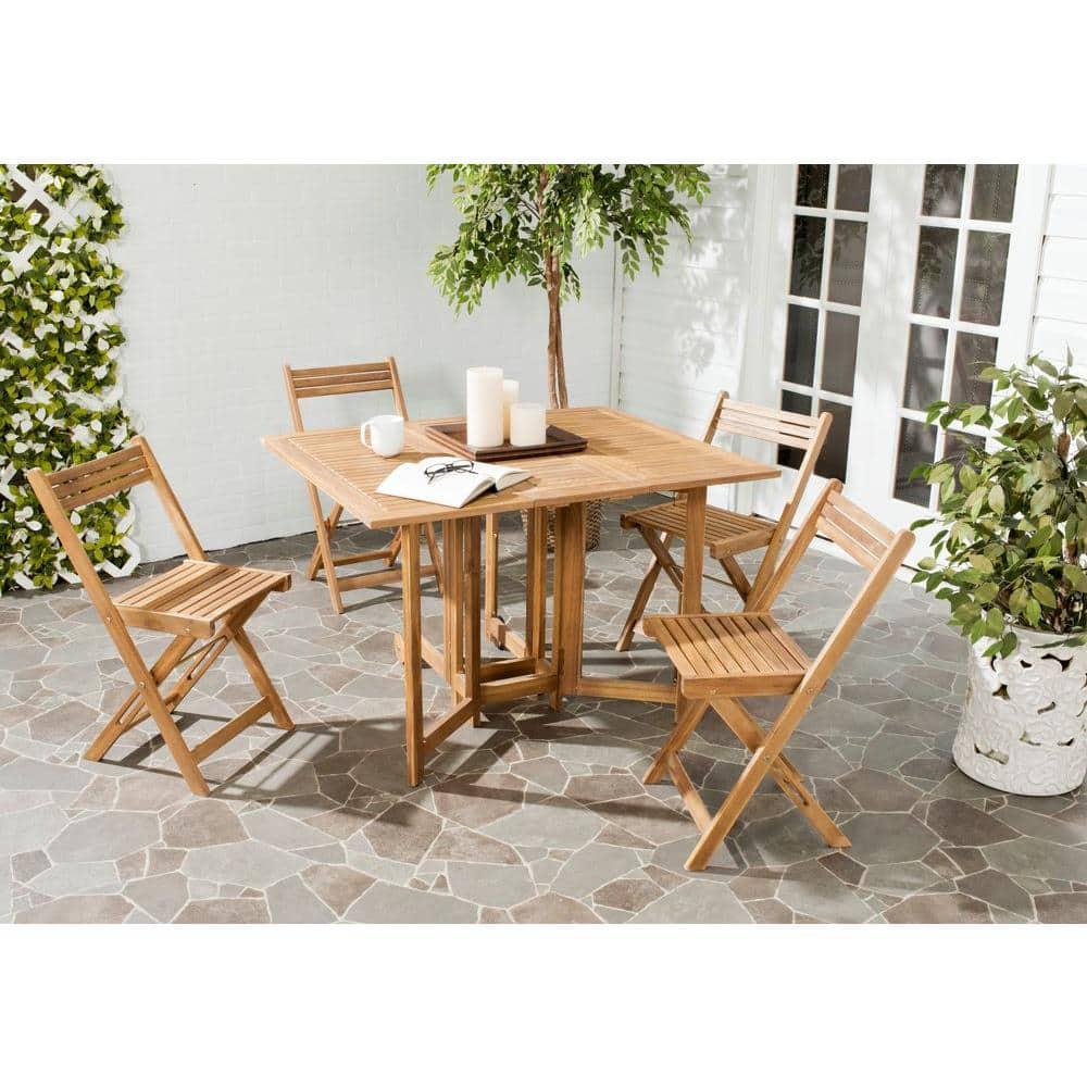 SAFAVIEH Arvin Teak Brown 5Piece Wood Outdoor Dining Set