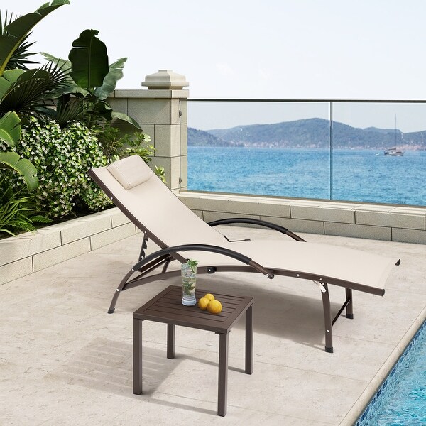 VredHom Outdoor Square Side Table Aluminum End Table