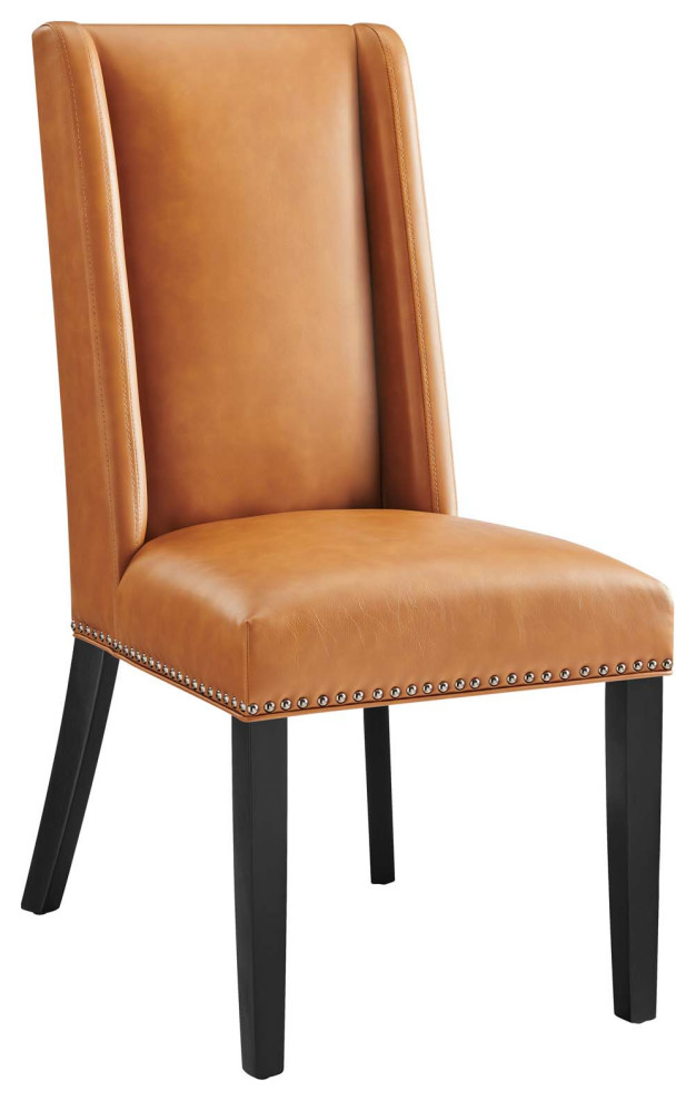 Baron Parsons Faux Leather Dining Side Chair   Contemporary   Dining Chairs   by Modway  Houzz