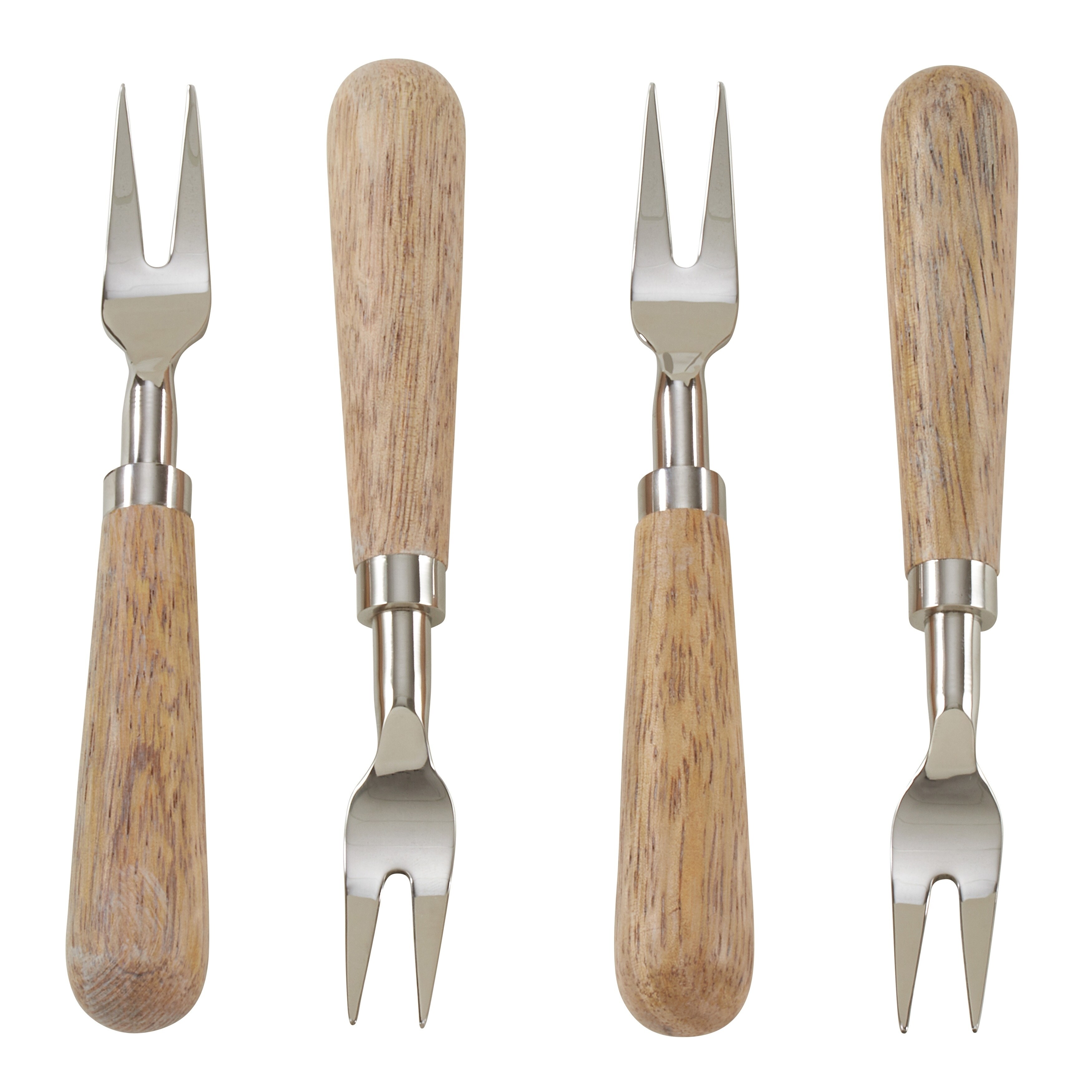 Wooden Design 4-Piece Cocktail Fork Set