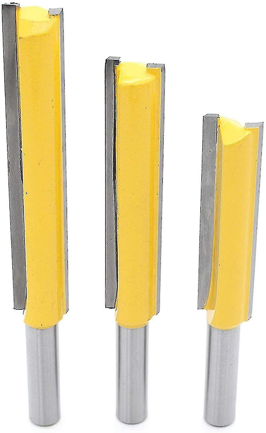 3pcs 8mm Shank Extra Long Router Bit， Woodworking End Mill Extra Long End Mill Straight End Mill 8mm