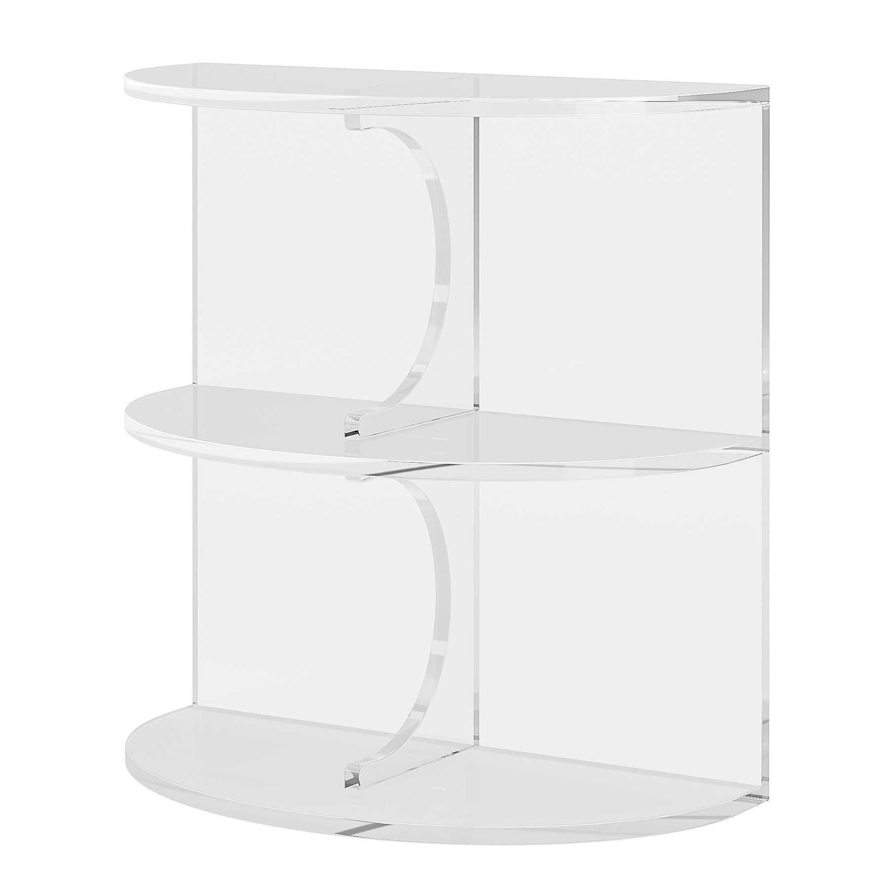 3-Tier End Table, Modern Clear Acrylic Side Table