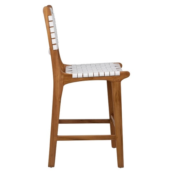 Maverick Woven Counter Stool， Espresso Teak - N/A