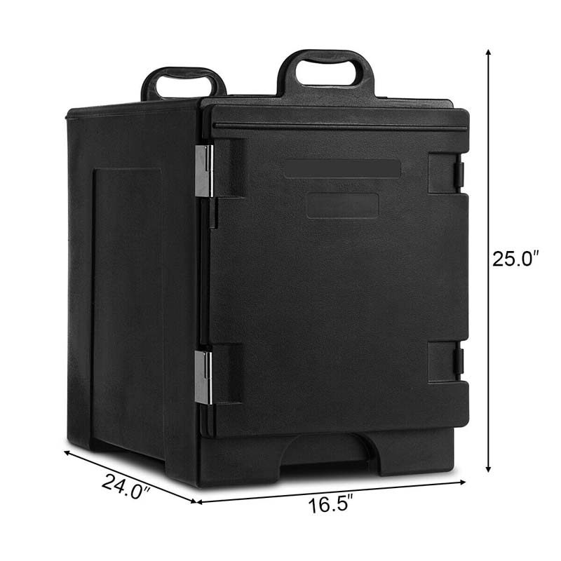 81 QT End-Loading Insulated Food Pan Carrier for 5 Full-Size Pans, LLDPE Portable Food Warmer with Fastener