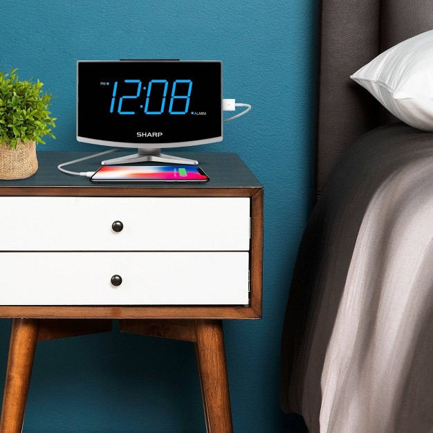 Jumbo Led Curved Display Alarm Clock Sharp