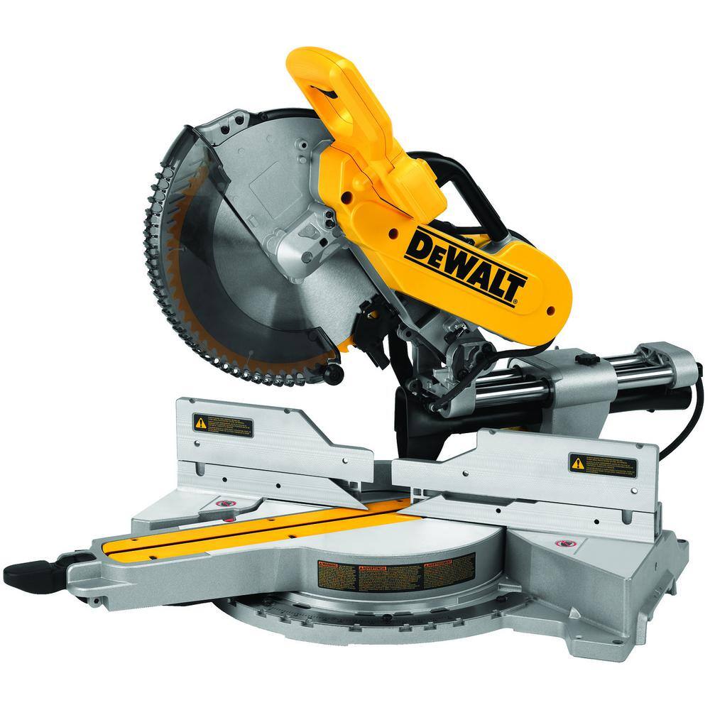 DW 15 Amp Corded 12 in. Double Bevel Sliding Compound Miter Saw and 32-12 in. x 60 in. Rolling Miter Saw Stand DWS779WDWX726