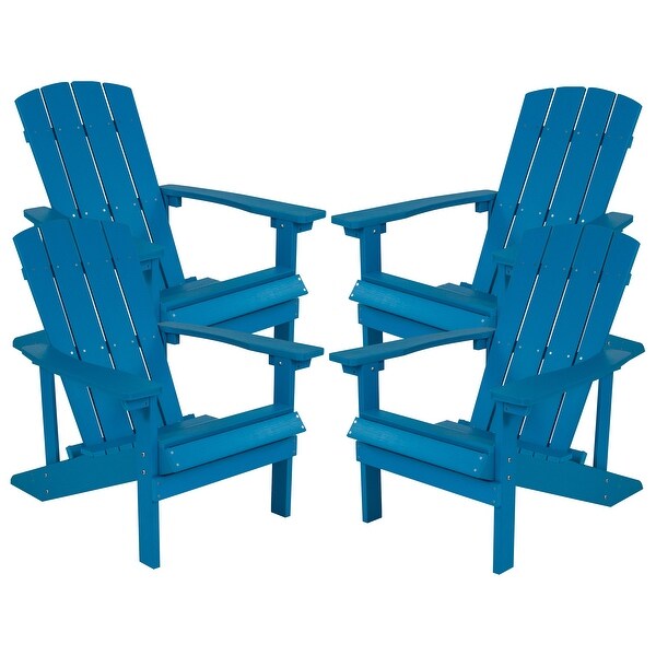 Allweather Poly Resin Wood Outdoor Adirondack Chair (Set of 4)