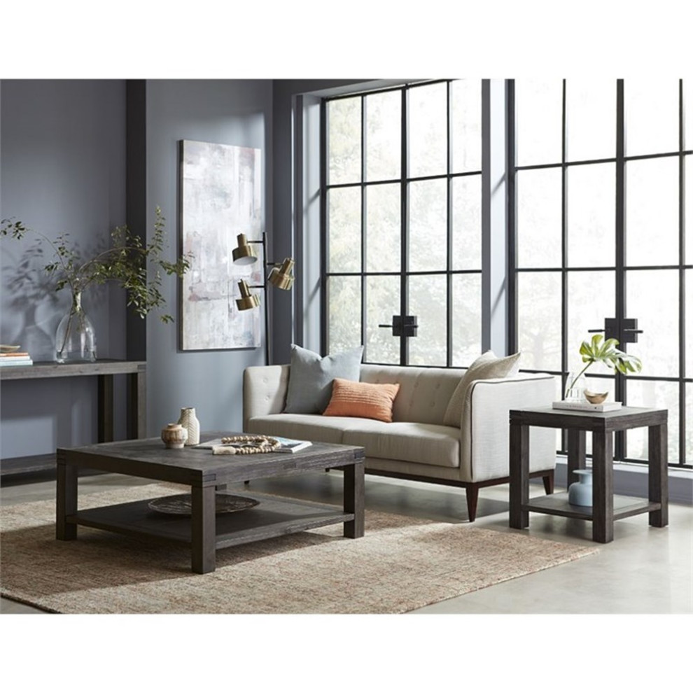 Home Square Solid Wood End Table in Graphite Finish   Set of 2   Transitional   Side Tables And End Tables   by Homesquare  Houzz