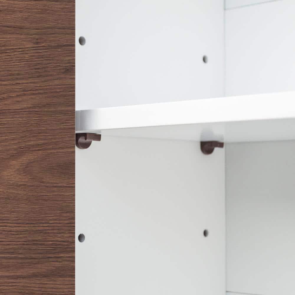 Teamson Home Tyler 20 in W x 708 in L x 24 in H Modern Wooden Wall Cabinet in Walnut and White