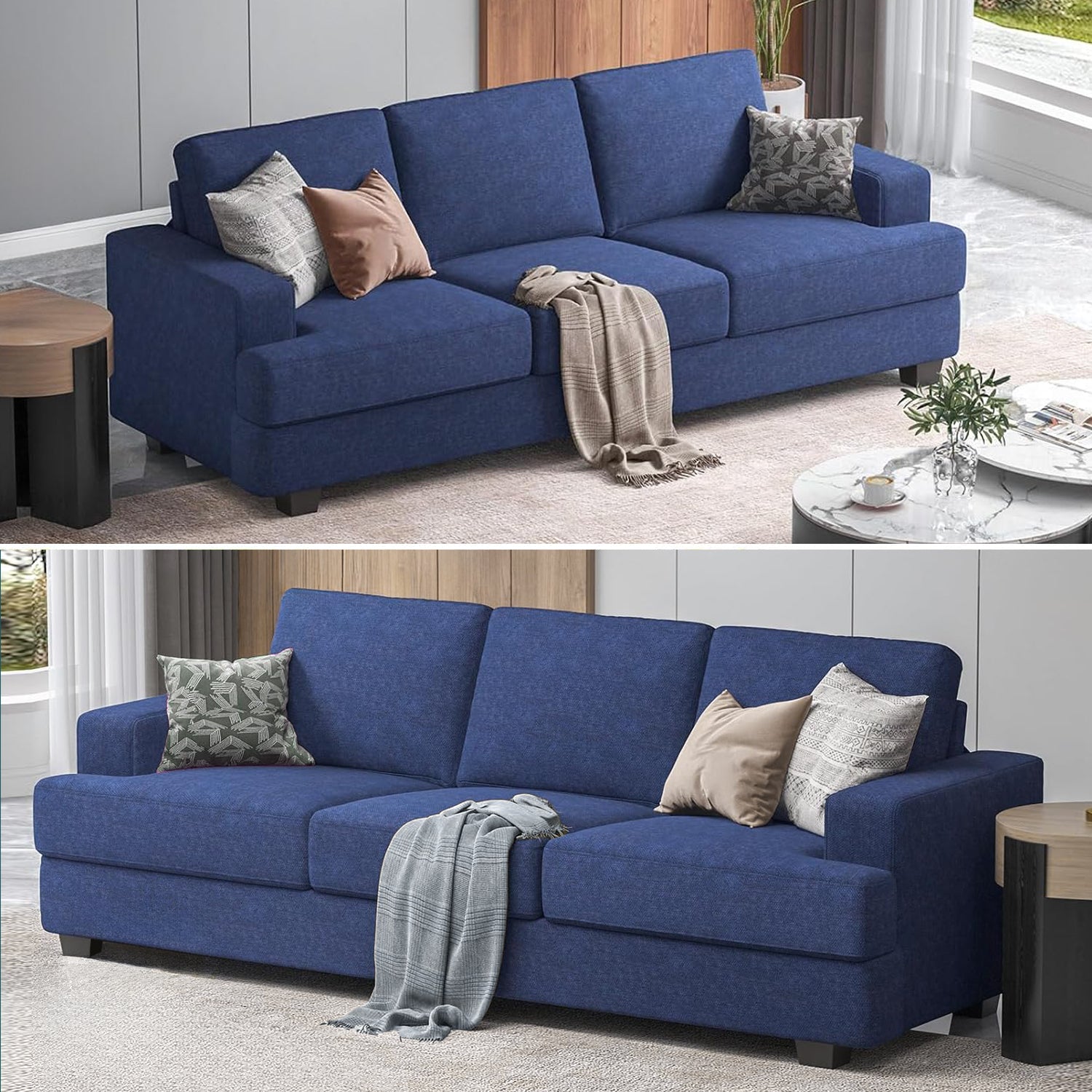 3 Seater Sofa 89 inch Sofa Couch with Elasticity Sponge Seats