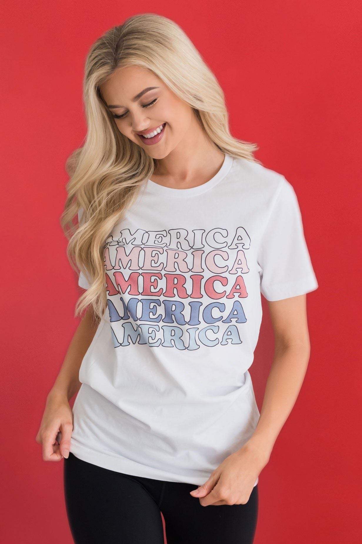 AMERICA Ombre Modest Graphic Tee