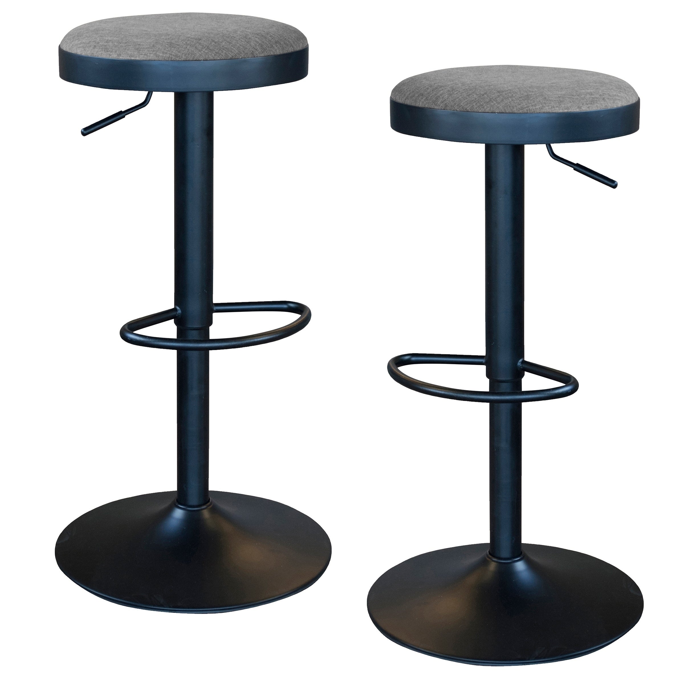 AmeriHome Classic Charcoal Gray Fabric Bar Stool Set