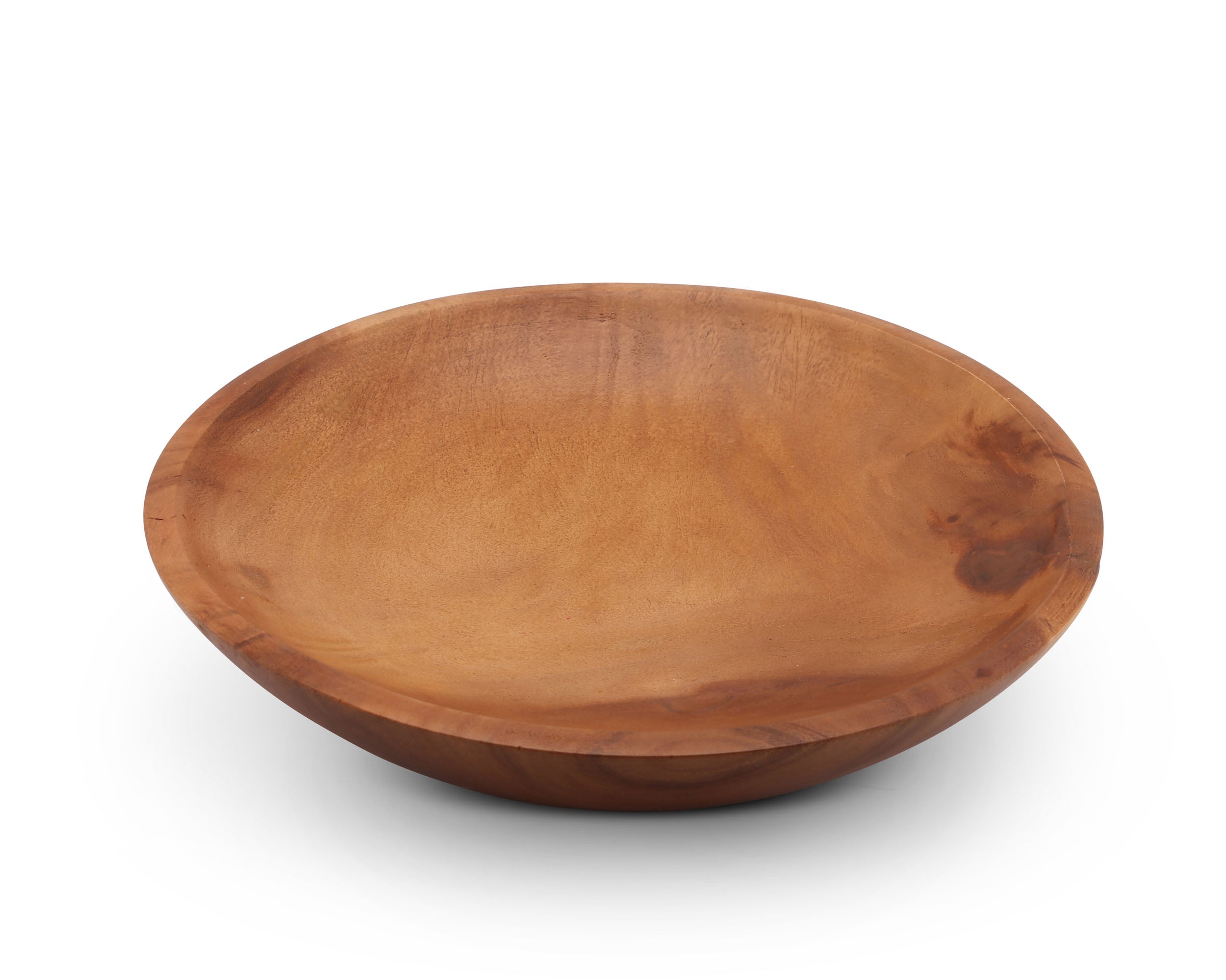 Arthur Court Acacia Wood Serving Bowl for Fruits or Salads Calabash Round Shape Style Large 12