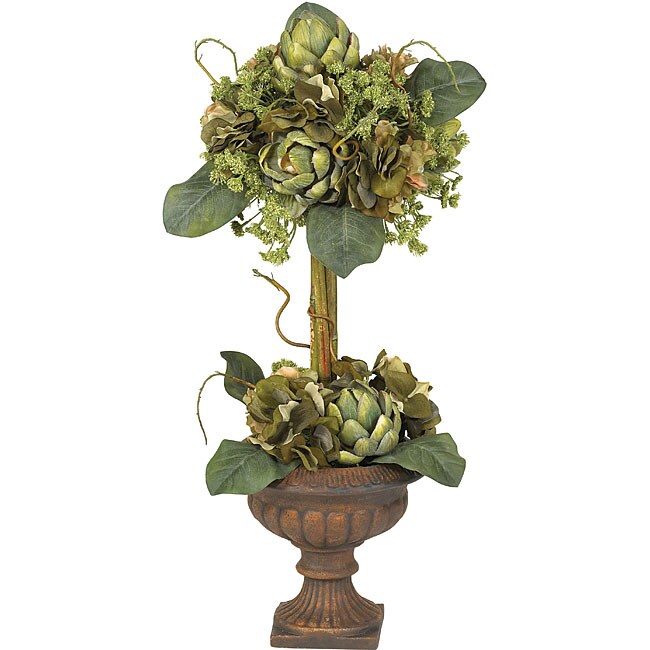 Silk Artichoke Topiary Flower Arrangement