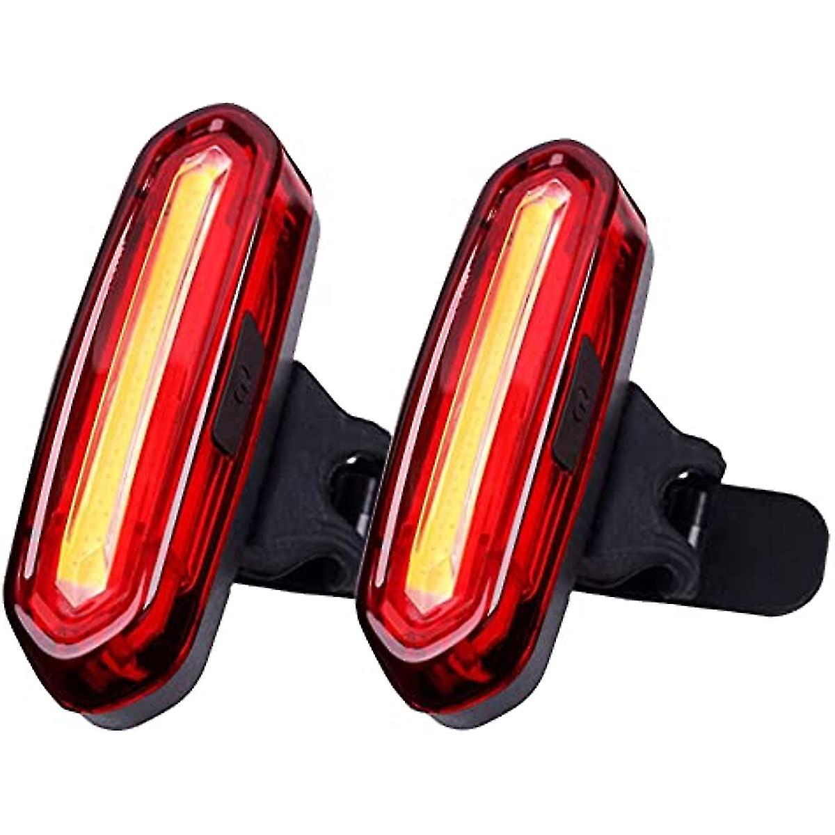 2pcs Rear Bike Light Powerful Led Usb Rechargeable Bike Tail Light  Waterproof Bike Back Light 4 Modes For Cycling Helmet Safety Warning Strobe