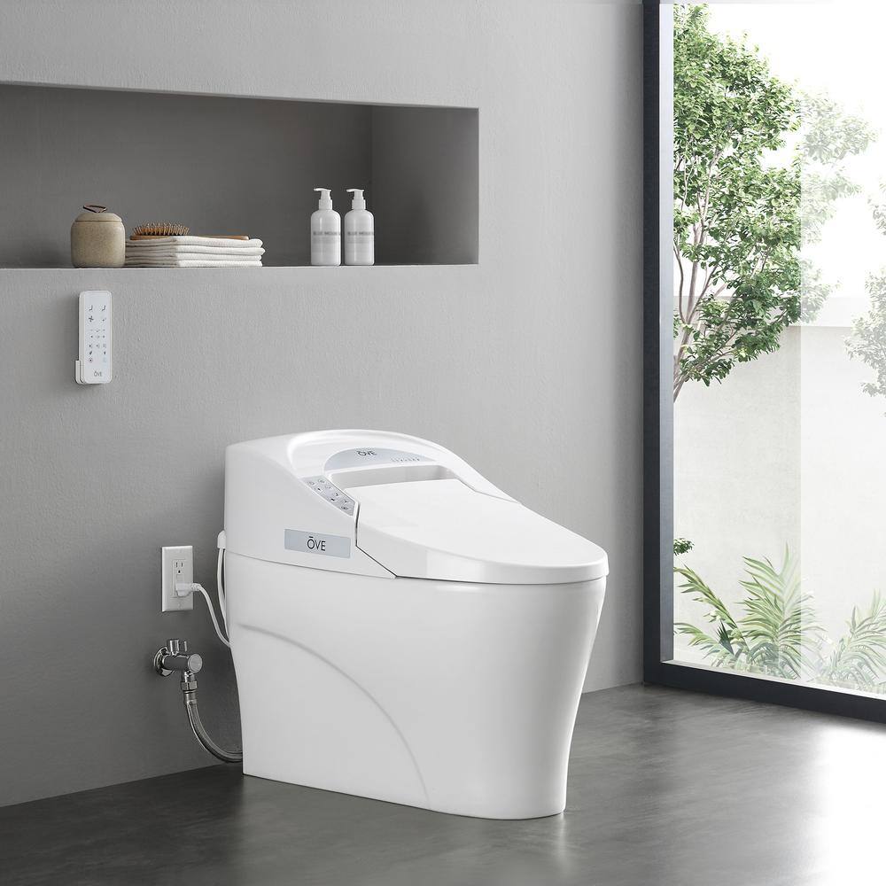 OVE Decors Yosemite 1.27 GPF Single Flush Elongated Smart Toilet and Bidet with Seat in White 15WST-YOSE32-WH