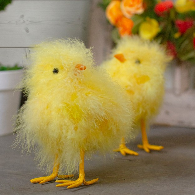 Northlight 5 Furry Chick Facing Left Spring Easter Figure Yellow