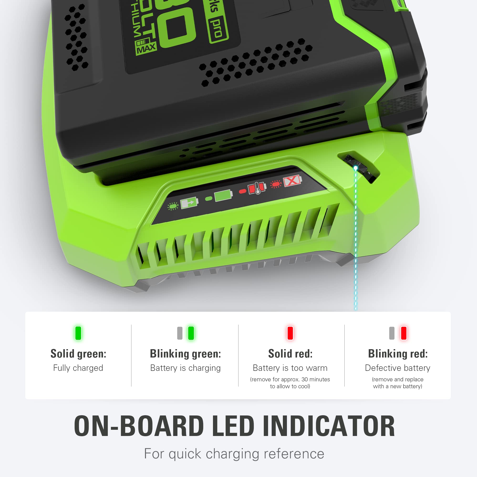 80V Rapid Battery Charger | Greenworks Tools