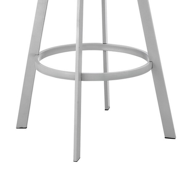 Lyla 30 Inch Metal Bar Stool， Swivel， Vegan Faux Leather