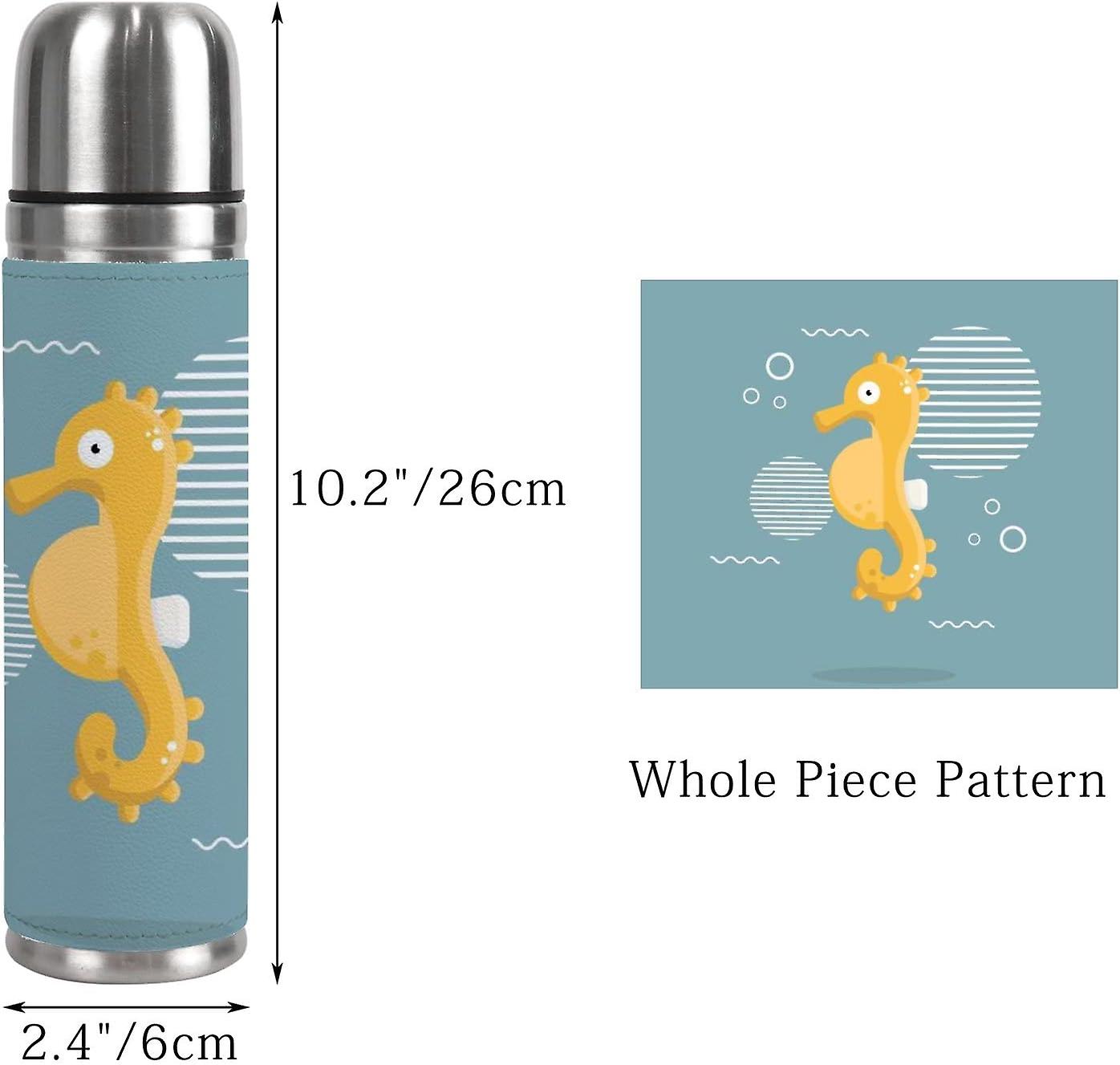 Insulated Mug Stainless Steel Water Bottle Yellow Sea Horse Vacuum Cup Travel Mug For Travel School Office