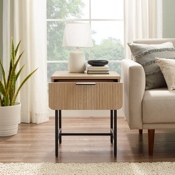 Middlebrook Designs Minimal Fluted-Door Side Table