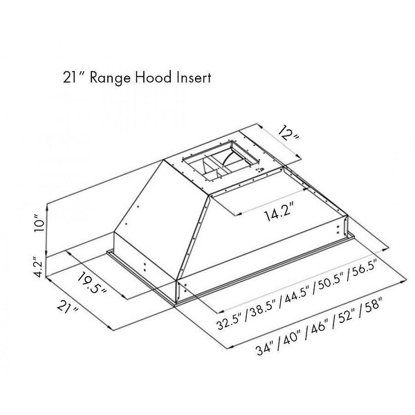 ZLINE Ducted Stainless Steel Wall Mount Range Hood Insert