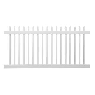 Weatherables Abbington 5 ft. H x 8 ft. W White Vinyl Picket Fence Panel Kit PWPI-1.5-5X8