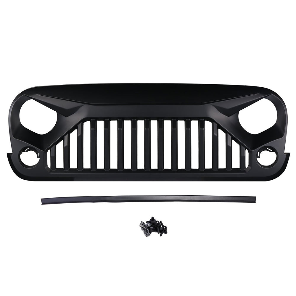 Xprite Front Matte Black Gladiator Vader Grille Grill for 2007-2018 Jeep Wrangler JK