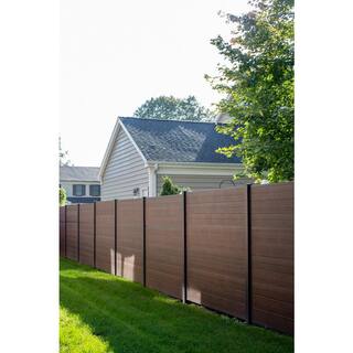 Slipfence Composite 6 ft. H x 6 ft. W x 1 in. Thick Mahogany Composite Tongue and Groove Horizontal Fence Panel SF2-HCPM6