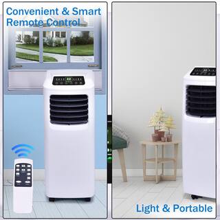 Costway 9000 BTU Portable Air Conditioner and Dehumidifier Function in White with Window Kit Remote EP23048