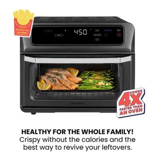 Chefman Toaster Oven 1800W 4-Slices of Toast Black Stainless Steel Toast-Air Touch Air Fryer Plus Oven 21 Qt. RJ50-SS-T-BLACK