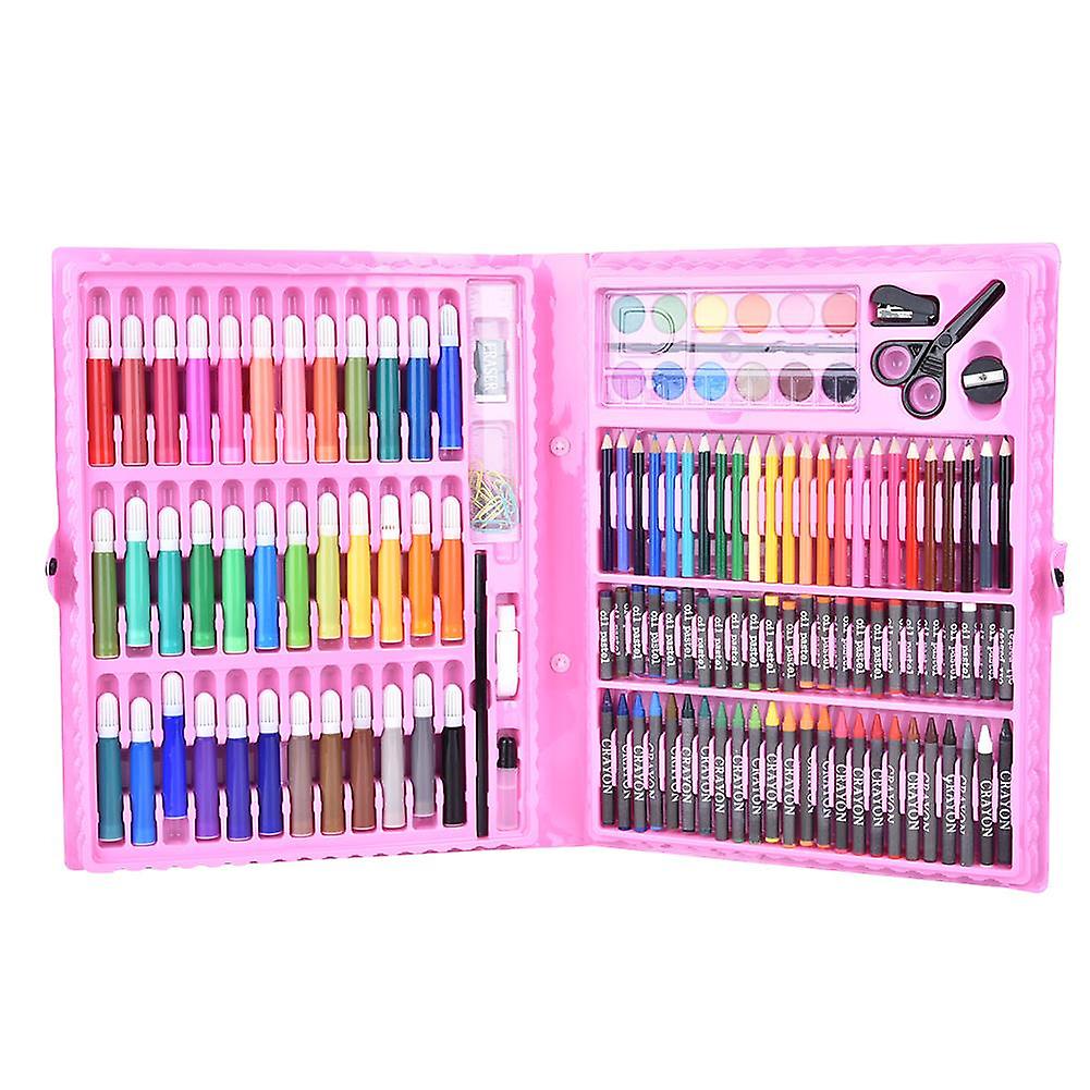 150pcs Watercolor Pen Oil Pastel Crayons Colored Pencil Set Art Painting Supplies (pink)