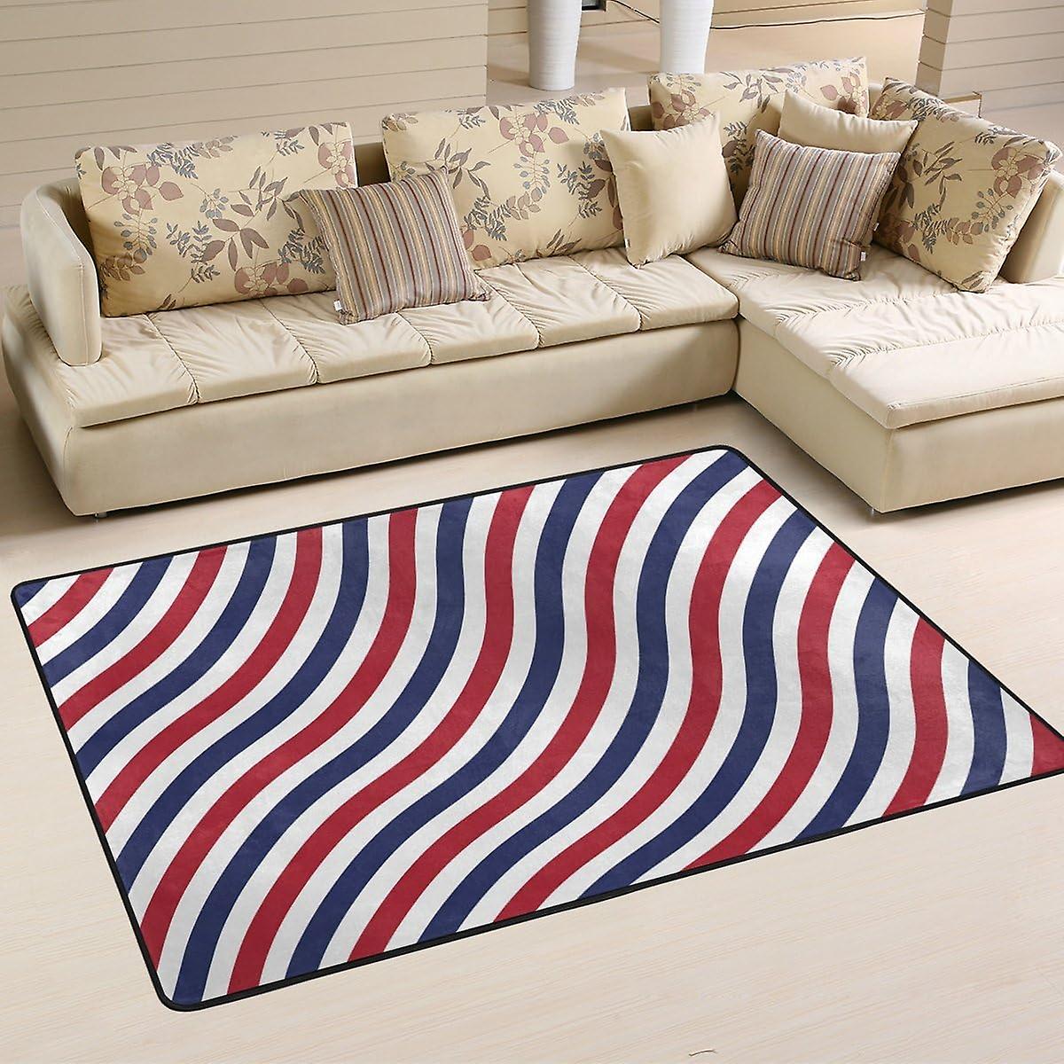 Colourlife Lightweight Carpet Mats Area Soft Rugs Floor Mat Doormat Decoration For Rooms Entrance 36 X 24 Inches Red Blue Waves