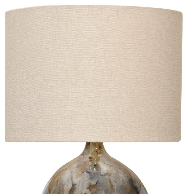 Azores Enamel Iron Lamp With Beige Fabric Shade Stylecraft