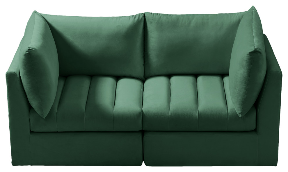 Jacob Velvet Upholstered Modular Sofa   Contemporary   Sofas   by Meridian Furniture  Houzz